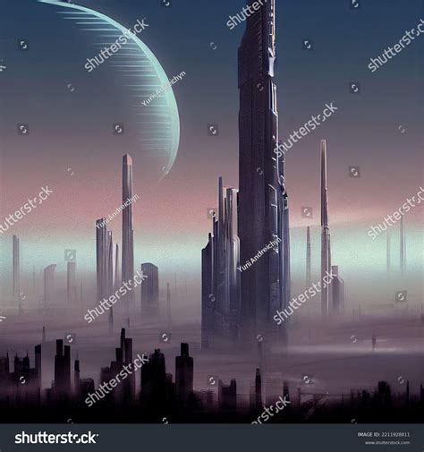 Futuristic Night City Skyline 3d Illustration Stock Illustration 2211928811 | Shutterstock