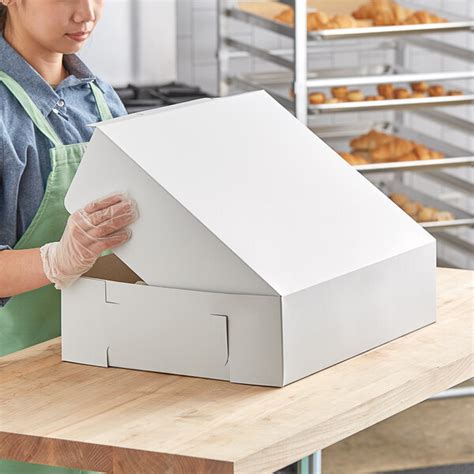 Baker's Lane 18 1/2" x 14 1/2" x 5" White Half Sheet Cake / Bakery Box - 50/Bundle