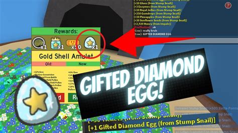 Getting a GIFTED DIAMOND EGG from Stump Snail! - Bee Swarm Simulator ...