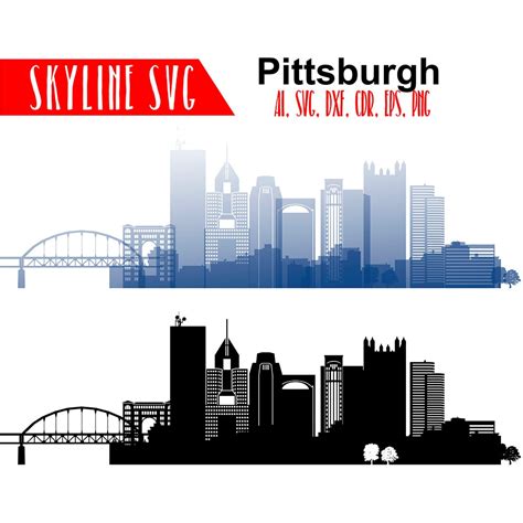 Pittsburgh vector skyline Pittsburgh SVG Pennsylvania city | Etsy