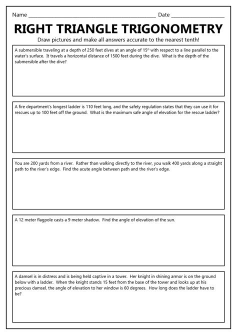 11 Best Images of Right Triangle Trigonometry Worksheet - Special Right ...