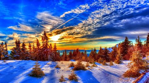 Winter Sunset Wallpaper (74+ pictures) - WallpaperSet