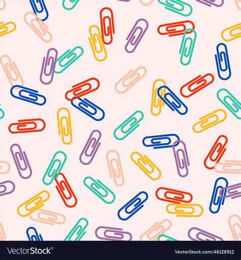 Scattered multi colors paper clips seamless Vector Image