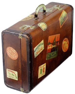 old suitcase with travel stickers - Clip Art Library