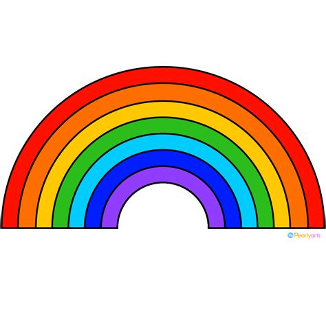 Rainbow clipart with outline | FREE DOWNLOAD | Pearly Arts