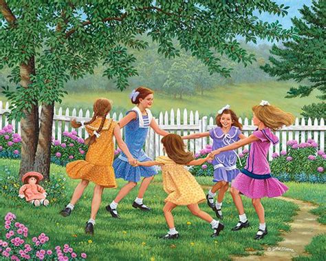 Ring Around the Rosie © John Sloane Free Online Jigsaw Puzzles, 500 Piece Jigsaw Puzzles ...