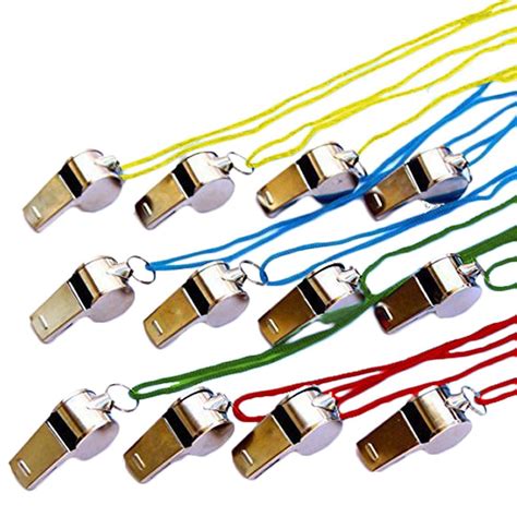 Colored Metal Whistles - Pack of 12 Call a time-out for fun with these ...