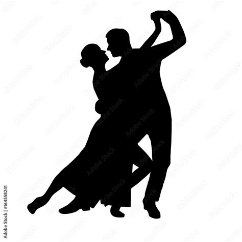 Tango couple dancing silhouette vector Stock Vector | Adobe Stock