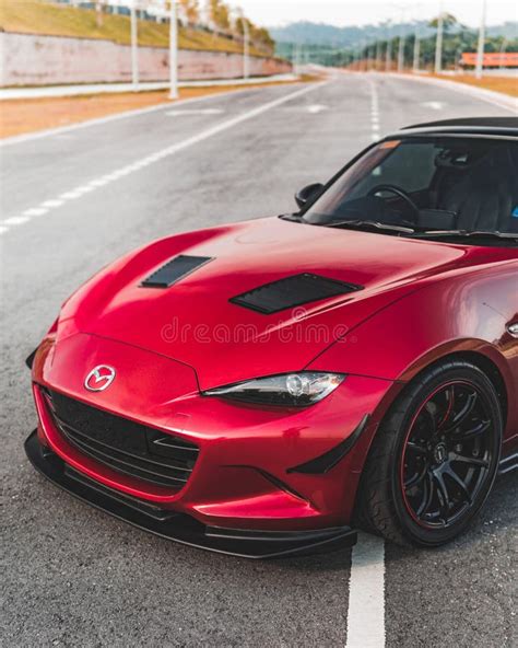 2018 Mazda MX-5 Roadster Candy Red Convertible Editorial Image - Image of outdoor, convertible ...