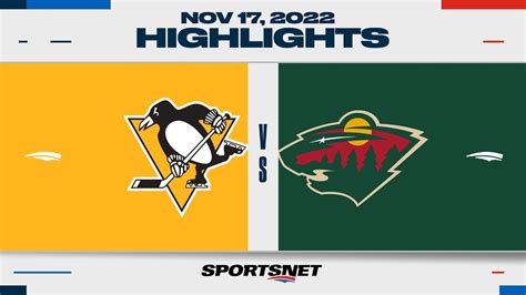 NHL Highlights | Penguins vs. Wild - November 17, 2022 - YouTube