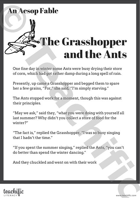 Fable: The Grasshopper and the Ants | Teachific