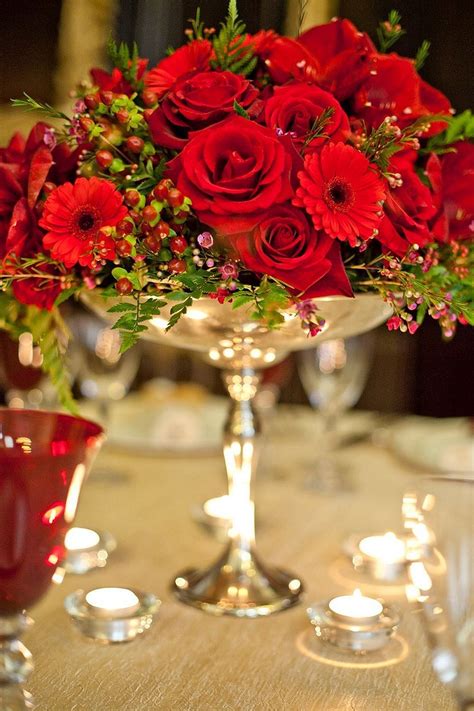 Fantastic Ideas For Red Floral Arrangement (71) | Red centerpieces ...