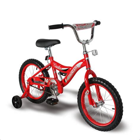 2023 TRACER Rocky 16 inchs BMX Freestyle Kids Bike with Training Wheels for Boys and Girls, Red ...