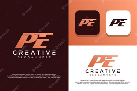 Premium Vector | Abstract monogram letter P E logo design