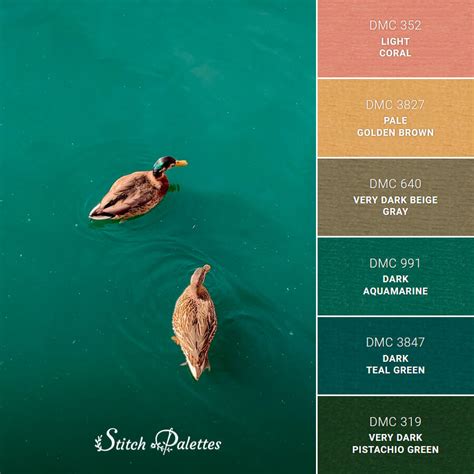 Duck Pond - Embroidery Color Palette (With Thread Codes)