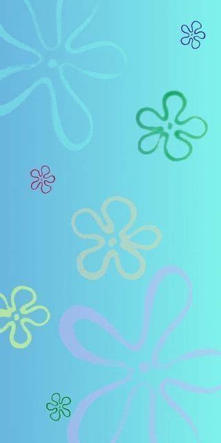 Spongebob Wallpaper with Blue Sky and Flowers