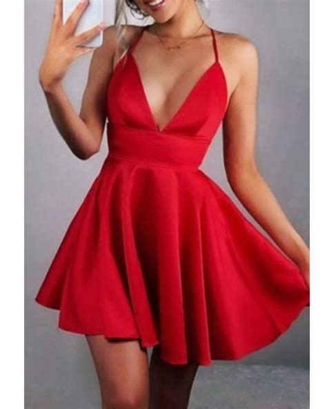 Red Halter A Line Short Prom Dresses Cocktail Short Party Homecoming G – Siaoryne