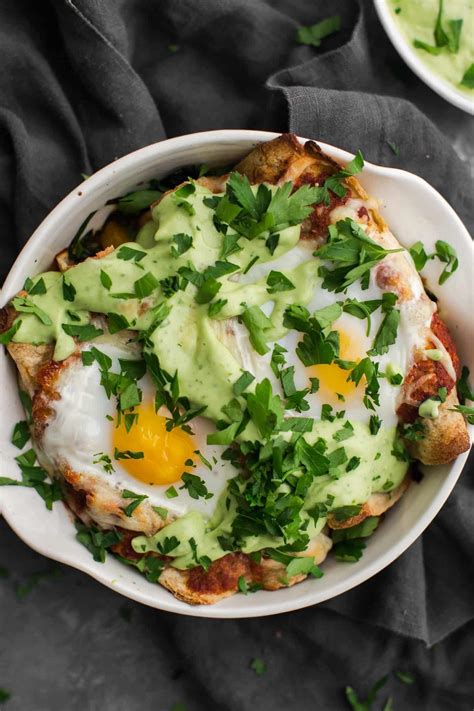 Breakfast Enchiladas with Avocado Cream Sauce | Naturally Ella