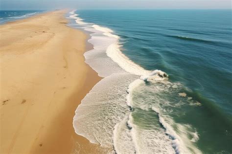 Premium AI Image | aerial view of a sandy beach