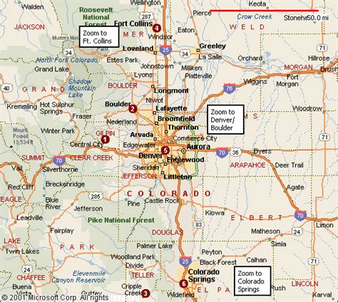 Road Map Of Northern Colorado