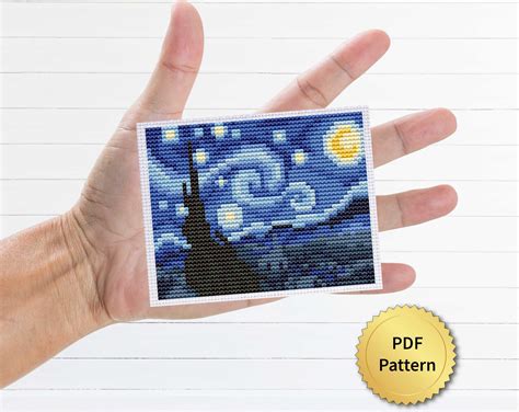 Starry Night by Vincent Van Gogh Cross Stitch Pattern. - Etsy