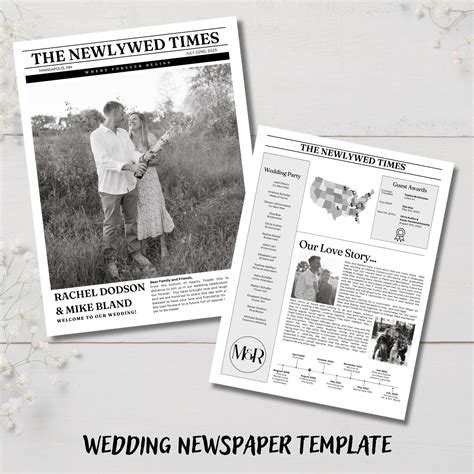 Wedding Newspaper Template - Etsy