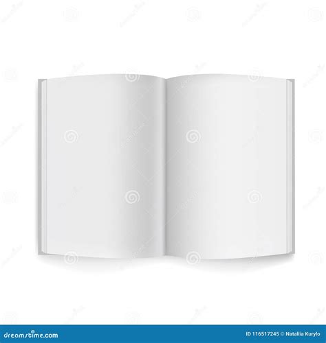 Realistic, White Blank Book Template For Design. Stock Vector - Illustration of literature ...