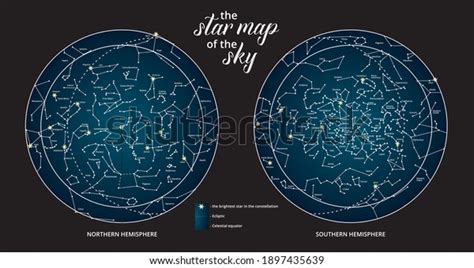 El mapa de estrellas del cielo.: vector de stock (libre de regalías) 1897435639 | Shutterstock