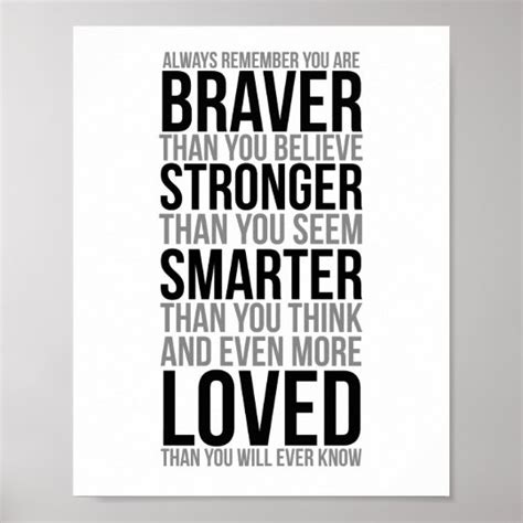 Always Remember You Are Braver Poster | Zazzle.com.au