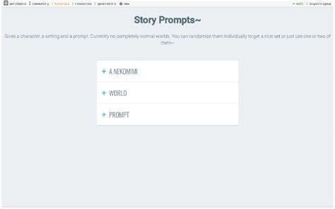 Story Prompts~ ― Perchance Generator