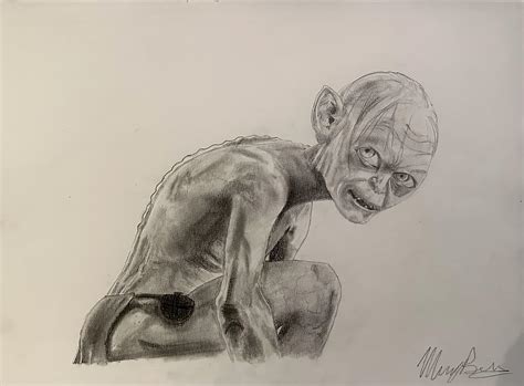 Did a little Gollum pencil drawing (riddles in the dark) : r/lotr