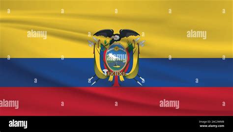 Waving Ecuador flag, official colors and ratio correct. Ecuador ...