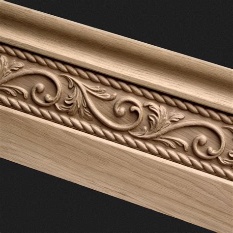 Exclusive wooden baseboard moulding, Classic wooden skirting board - KWASNY CARVINGS