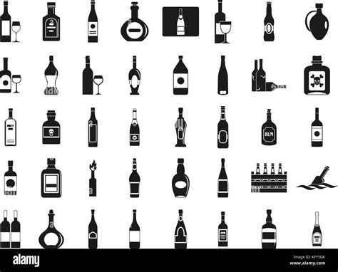 Alcohol bottle icon set, simple style Stock Vector Image & Art - Alamy