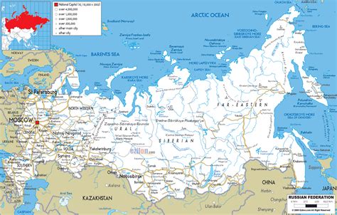 Road Map of Russia and Russia Road Maps | Russia map, Map, Tourist map