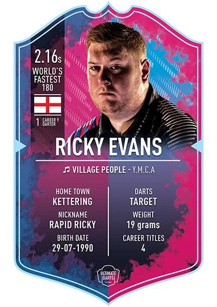 Ricky Evans Signed ultimate darts card - MDA Promotions