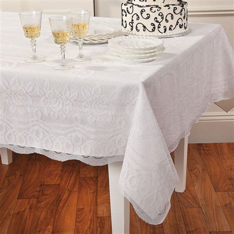 Rectangle White Lace Tablecloth - OrientalTrading.com | Lace garland ...