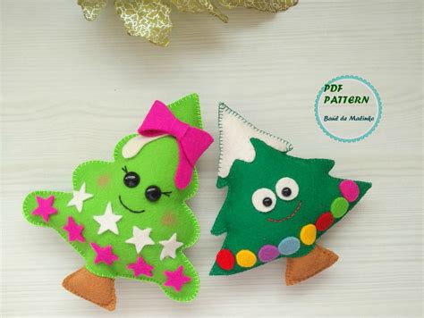 Christmas tree ornament pattern felt tree PDF Pattern