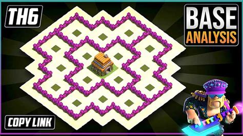 BEST Ultimate Town Hall 6 Trophy/Hybrid Base Layout 2023 !! COC Town ...