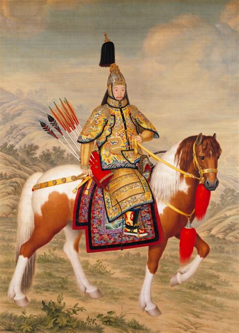 Portrait of the Qianlong Emperor in Court Robes, A Commanding Vision of ...