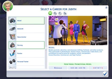 Model Career | Sims 4 jobs, Sims 4, Sims