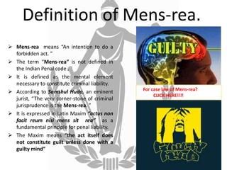 Presentation on Mens-rea | PPT