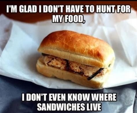 I'm glad i don't have to hunt for my food, i don't even know where sandwiches live | Best of ...