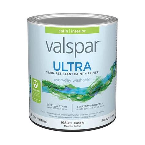 Valspar Ultra Ultra White Satin Tintable Interior Paint (1-Quart) in ...