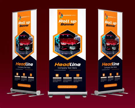Rent A Car Free Roll Up Banner Design psd Template – GraphicsFamily