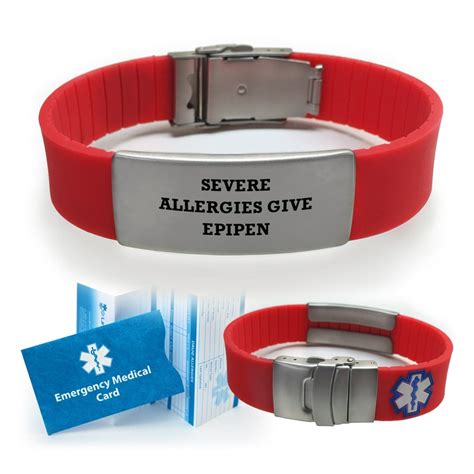 "Severe Allergies Give EPIPEN" SPORT Medical Alert ID Bracelet. Choose ...