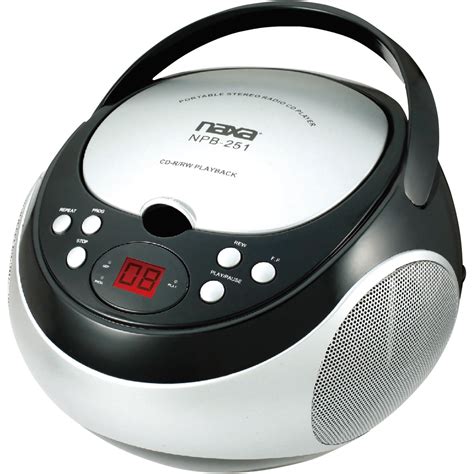 Naxa NPB251 Portable CD Player with AM/FM Radio - Black - Walmart.com