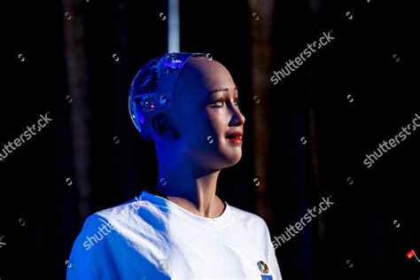 Humanoid Robot Sophia Delivers Her Speech Editorial Stock Photo - Stock ...