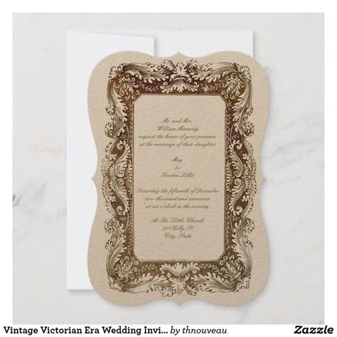 Vintage Victorian Era Wedding Invitations Template | Victorian wedding ...