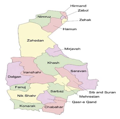 Map of Sistan and Baluchestan Province. | Download Scientific Diagram